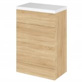 Hudson Reed Fusion WC Unit with Polymarble Worktop 600mm Wide - Natural Oak