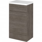 Hudson Reed Fusion WC Unit with Polymarble Worktop 500mm Wide - Brown Grey Avola