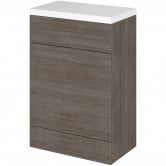 Hudson Reed Fusion WC Unit with Polymarble Worktop 600mm Wide - Brown Grey Avola