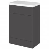 Hudson Reed Fusion WC Unit with Polymarble Worktop 600mm Wide - Gloss Grey