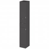 Hudson Reed Fusion Tall Tower Unit 300mm Wide - Gloss Grey