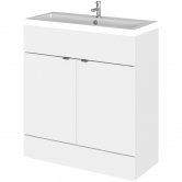 Hudson Reed Fusion Floor Standing Vanity Unit with Basin 800mm Wide - Gloss White