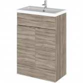 Hudson Reed Fusion Floor Standing Vanity Unit with Basin 600mm Wide - Driftwood