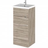Hudson Reed Fusion Floor Standing Vanity Unit with Basin 400mm Wide - Driftwood