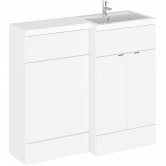Hudson Reed Fusion RH Combination Unit with 500mm WC Unit - 1000mm Wide - Gloss White