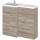 Hudson Reed Fusion LH Combination Unit with 500mm WC Unit - 1000mm Wide - Driftwood