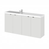 Hudson Reed Fusion Compact Combination Unit with 250mm Base Unit - 1000mm Wide - Gloss Grey Mist