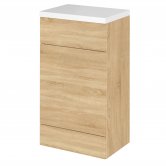 Hudson Reed Fusion WC Unit with Polymarble Worktop 500mm Wide - Natural Oak