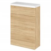 Hudson Reed Fusion Compact WC Unit with Polymarble Worktop 600mm Wide - Natural Oak