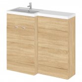 Hudson Reed Fusion LH Combination Unit with 500mm WC Unit - 1000mm Wide - Natural Oak