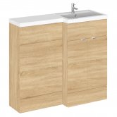 Hudson Reed Fusion RH Combination Unit with 500mm WC Unit - 1000mm Wide - Natural Oak
