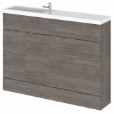 Hudson Reed Fusion Compact Combination Unit with 600mm WC Unit - 1200mm Wide - Brown Grey Avola