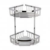 Hudson Reed Large Corner Shower Basket, Two Tier, Chrome
