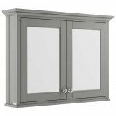 Hudson Reed Old London Mirrored Bathroom Cabinet 1050mm Wide - Storm Grey