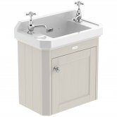 Hudson Reed Old London Wall Hung Vanity Unit with 2TH Basin 500mm Wide - Timeless Sand