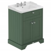 Hudson Reed Old London Floor Standing Vanity Unit with 3TH Basin 620mm Wide - Hunter Green