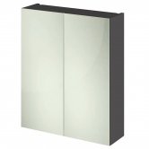 Hudson Reed Fusion Mirror Unit (50/50) 600mm Wide - Gloss Grey