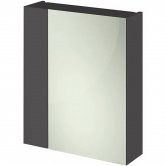 Hudson Reed Fusion Mirror Unit (75/25) 600mm Wide - Gloss Grey