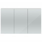 Hudson Reed Quartet 3 Door Mirrored Cabinet 1350mm Wide - Gloss Grey Mist
