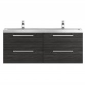 Hudson Reed Quartet Double Vanity Unit with Basin 1440mm Wide Wall Mounted - Hacienda Black