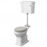 Hudson Reed Richmond Comfort Mid Level Close Coupled Toilet with Cistern and Flush Pipe Kit - Excluding Seat