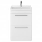 Hudson Reed Solar Floor Standing Vanity Unit with Basin 600mm Wide - Pure White