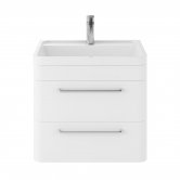 Hudson Reed Solar Wall Hung Vanity Unit with Basin 600mm Wide - Pure White