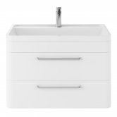 Hudson Reed Solar Wall Hung Vanity Unit with Basin 800mm Wide - Pure White