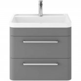 Hudson Reed Solar Wall Hung Vanity Unit with Basin 600mm Wide - Cool Grey