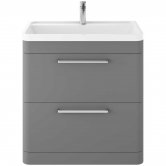 Hudson Reed Solar Floor Standing Vanity Unit with Basin 800mm Wide - Cool Grey