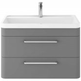 Hudson Reed Solar Wall Hung Vanity Unit with Basin 800mm Wide - Cool Grey