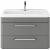 Hudson Reed Solar Wall Hung Vanity Unit with Ceramic Basin 800mm Wide - Cool Grey