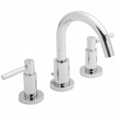Hudson Reed Tec Lever 3-Hole Basin Mixer Tap with Pop Up Waste - Chrome