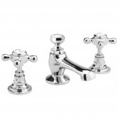 Hudson Reed Topaz 3-Hole Basin Mixer Tap Deck Mounted with Pop Up Waste - Chrome