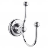Hudson Reed Traditional Double Robe Hook, Chrome