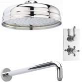 Hudson Reed Traditional Dual Concealed Shower Valve with Fixed Head - Chrome