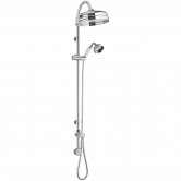Hudson Reed Traditional Shower Riser Kit with Drencher Head with Handset and Elbow - Chrome