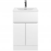 Hudson Reed Urban Floor Standing Vanity Unit with Basin 4 Satin White - 500mm Wide