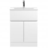 Hudson Reed Urban Floor Standing Vanity Unit with Basin 2 Satin White - 600mm Wide