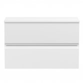 Hudson Reed Urban Wall Hung 2-Drawer Vanity Unit with Worktop 800mm Wide - Satin White