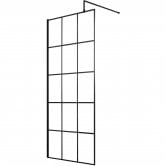 Hudson Reed Frame Effect Wet Room Screen with Support Bar 760mm Wide - 8mm Glass