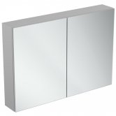 Ideal Standard 2-Door Mirror Cabinet 1000mm Wide - Aluminium