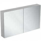 Ideal Standard 2-Door Mirror Cabinet 1200mm Wide - Aluminium