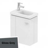 Ideal Standard Concept Space Wall Hung Vanity Unit with LH Basin 450mm Wide - Gloss Grey