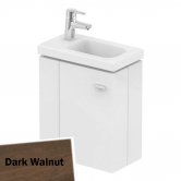 Ideal Standard Concept Space Wall Hung Vanity Unit with LH Basin 450mm Wide - Dark Walnut