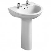 Ideal Standard Sandringham Washbasin and Full Pedestal 560mm Wide 2 Tap Hole