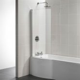 Ideal Standard Tempo Arc Curved Hinged Bath Screen 1400mm H x 820mm W - 5mm Glass