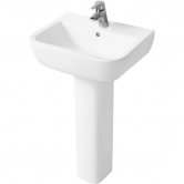 Ideal Standard Tempo Basin and Full Pedestal 550mm Wide 1 Tap Hole