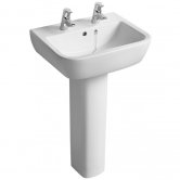 Ideal Standard Tempo Basin and Full Pedestal 550mm Wide 2 Tap Holes