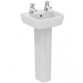 Ideal Standard Tempo Handrinse Basin and Full Pedestal 400mm Wide 2 Tap Holes